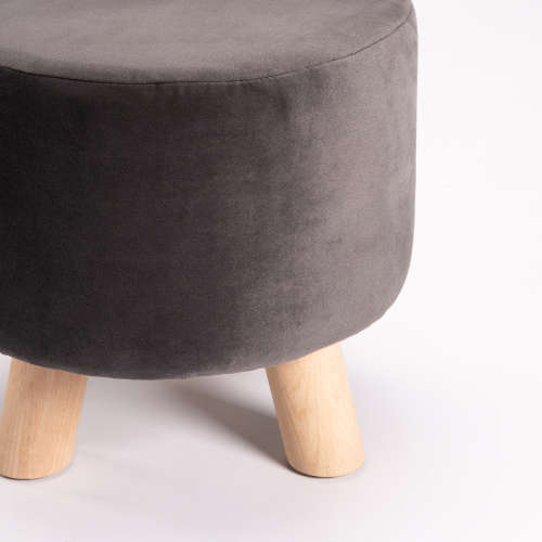 STOOL - DARK GREY / SOLID BEECH LEGS