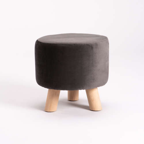 STOOL - DARK GREY / SOLID BEECH LEGS