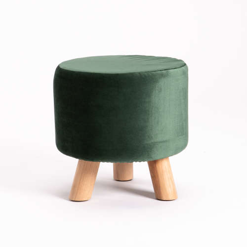 STOOL - FOREST GREEN / SOLID BEECH LEGS