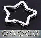 Metal Star Shape Key Split Ring Keyring Keychain 33mm
