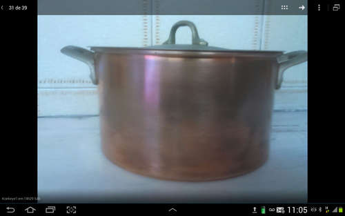 copper cooking pot with lid