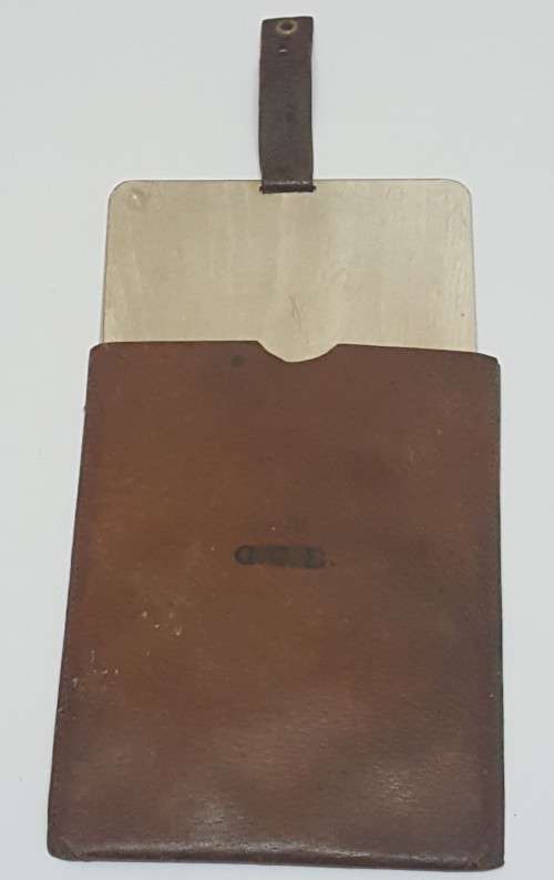 Rare Military Shaving Mirror With Leather Case  - Likely From WW1