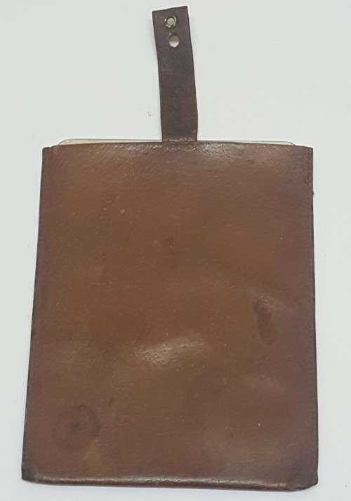 Rare Military Shaving Mirror With Leather Case  - Likely From WW1