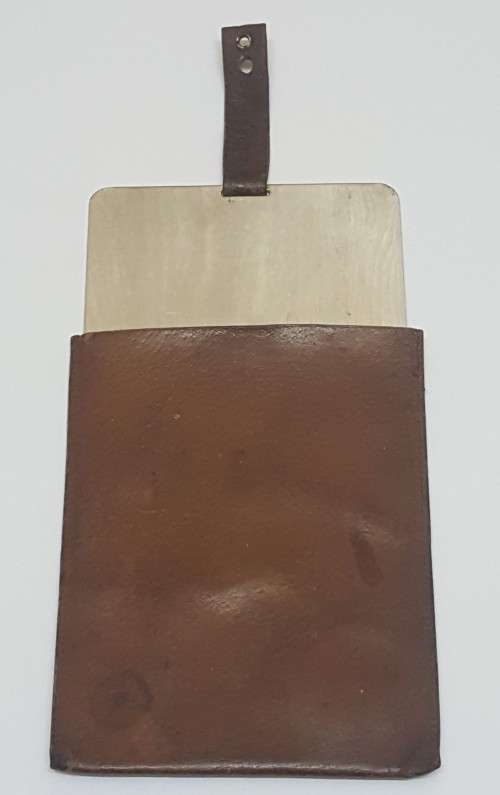 Rare Military Shaving Mirror With Leather Case  - Likely From WW1