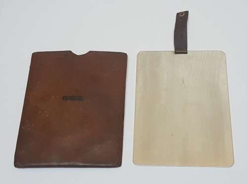 Rare Military Shaving Mirror With Leather Case  - Likely From WW1