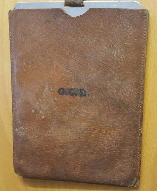Rare Military Shaving Mirror With Leather Case  - Likely From WW1