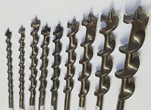 Auger Drill Bits  Set of 9 (Irwin and Gilpins)