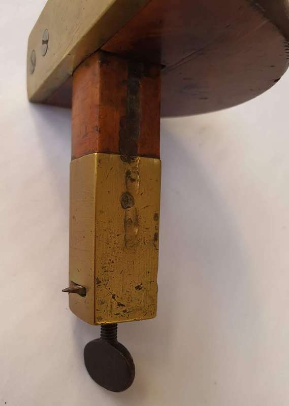 REDUCED! Unusual Vintage Marking / Slitting Gauge - Brass & Wood (Graduated Post)
