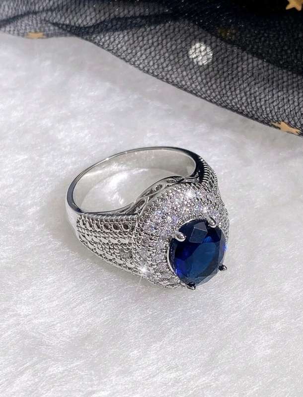 1pc Glamorous Cubic Zirconia Decor Ring For Women For Valentine`s Day Gift