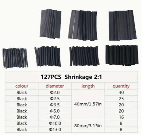 127-Piece Durable Heat Shrink Tubing going rate R200