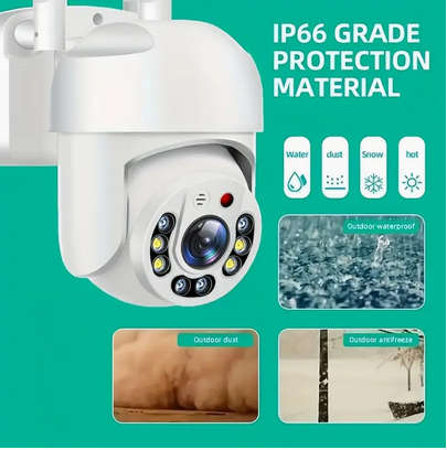 Enhanced Wi-Fi Security: Waterproof PTZ Auto-Tracking CCTV Camera with 360° View, Audio Capabilities