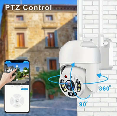 Enhanced Wi-Fi Security: Waterproof PTZ Auto-Tracking CCTV Camera with 360° View, Audio Capabilities