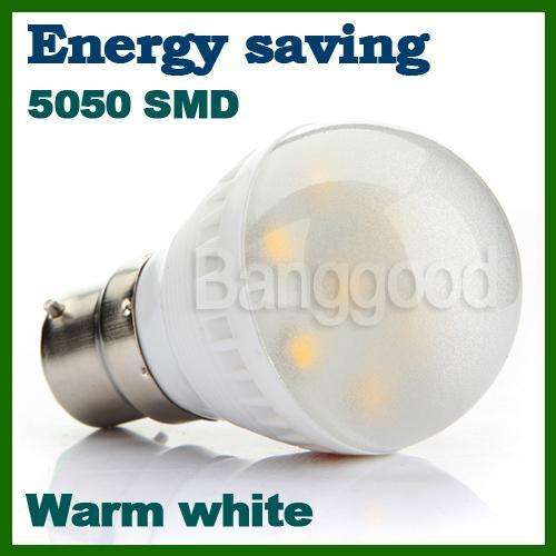 2.5W B22 Bayonet 7 SMD 5050LED Energy Saving Warm White Light Bulb Lamp 110-240V