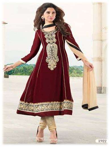 ~IN STOCK~ Gorgeous Maroon & Cream SEMI-STITCHED SALWAR DRESS  !!!
