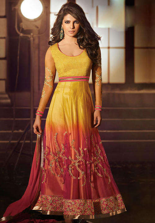 BOLLYWOOD CELEBRITY SALWAR DRESS - RED & ORANGE !!!