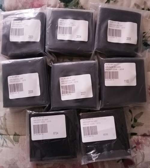 8 X PROOF KRUGERRANDS  6 X 2019 & 2 X 2019 (7 X STILL SEALED,  1 OPENED BUT WITH PACKING)
