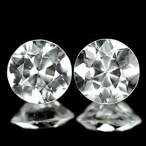 DAZZLING 1.72CT 100% NATURAL DIAMOND WHITE ZIRCON MATCHING PAIR!