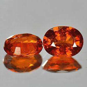 GORGEOUS 1.89 CT 100% NATURAL ORANGE SPESSARTINE GARNET MATCHING PAIR!