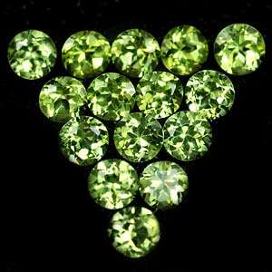 SET OF 15 STRIKING NATURAL GREEN THAILAND PERIDOTS - 1.87 CTS (COMBINED)