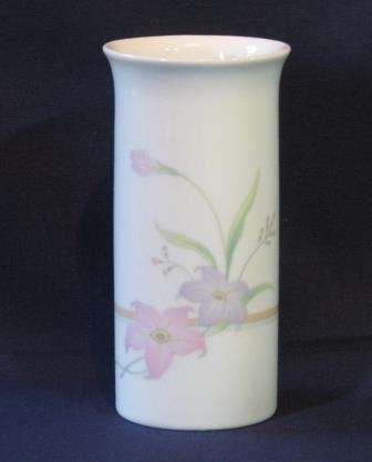 Elegant Japanese Style Vase, Delicate Pink and Lilac Pattern
