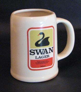 Swan Lager Beer Mug Circa 1984.
