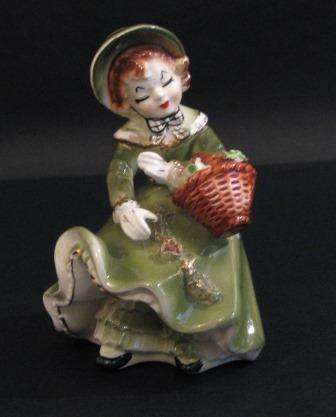 Girl in Green with Flower Basket Figurine.