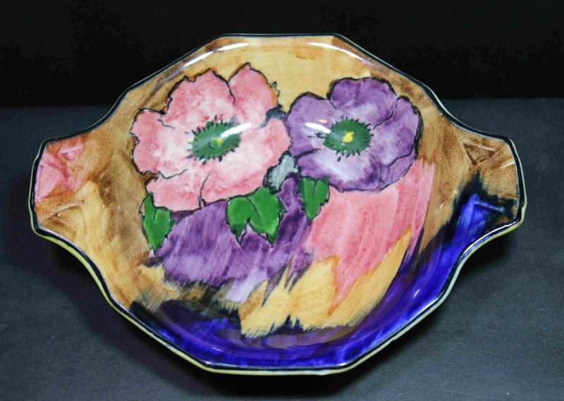 H & K Tunstall - Viola  - Hand Painted Jug and Dish.