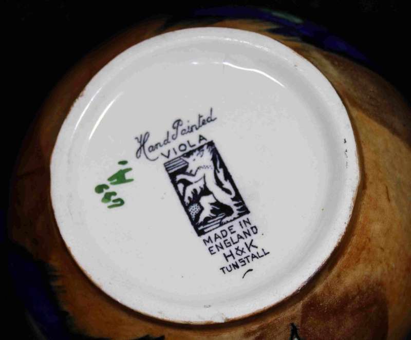 H & K Tunstall - Viola  - Hand Painted Jug and Dish.