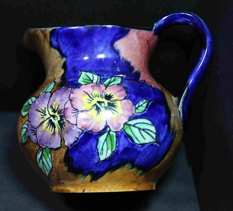 H & K Tunstall - Viola  - Hand Painted Jug and Dish.