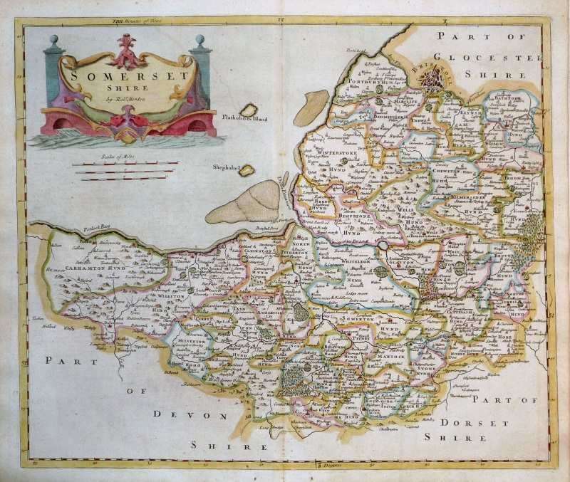 Map of Somersetshire by Robert Morden Framed Reproduction Print