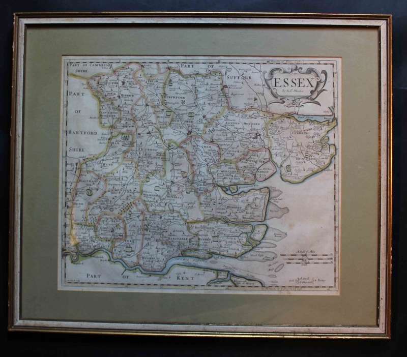 Antique Map of Essex By Robert Morden, from Camdens Brittania 1695.
