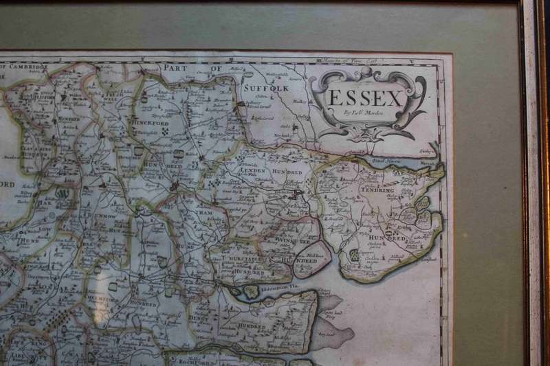 Antique Map of Essex By Robert Morden, from Camdens Brittania 1695.