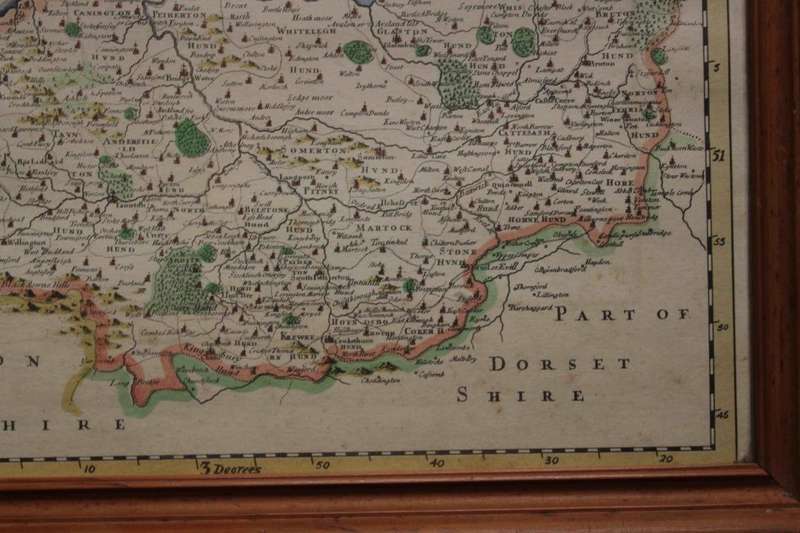 Map of Somersetshire by Robert Morden Framed Reproduction Print