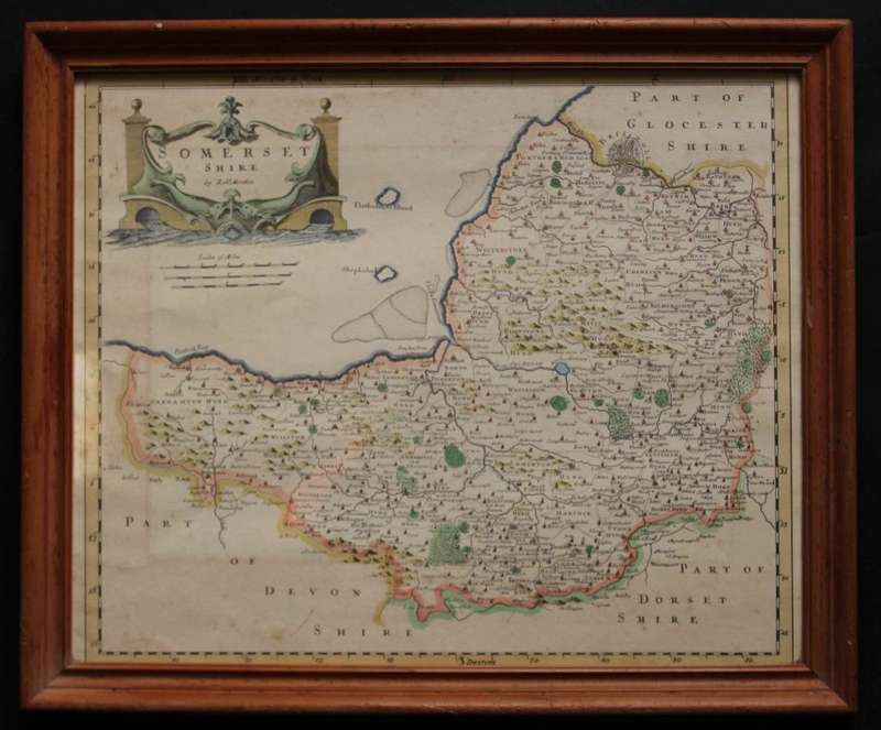 Map of Somersetshire by Robert Morden Framed Reproduction Print