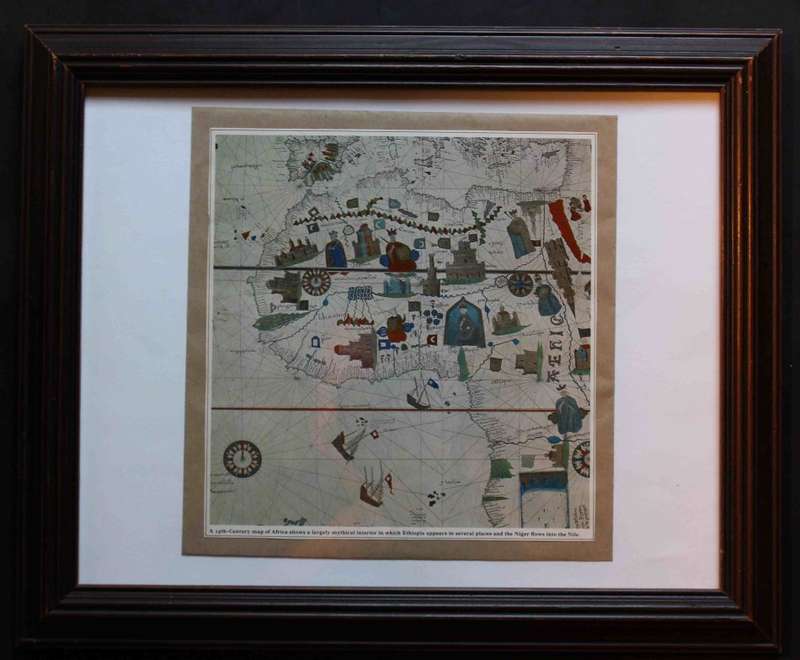 Africa Myths and Legends Framed Map.