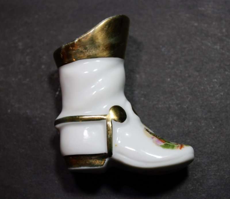 Porcelain Western Cowboy Style Miniature Boot.