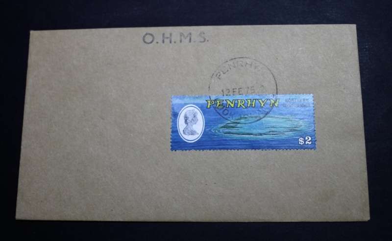 Northern Cook Islands Penrhyn 2 Dollar Stamp on FDC Envelope