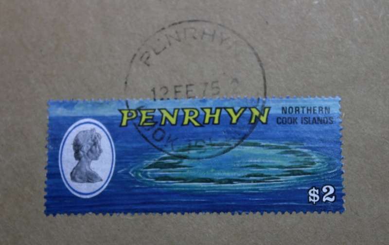 Northern Cook Islands Penrhyn 2 Dollar Stamp on FDC Envelope