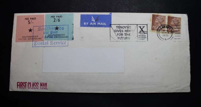Great Britain 1971 Temporary Postal Stamps Southwoods Postal Service 5 Shillings and 2/6 Shillings