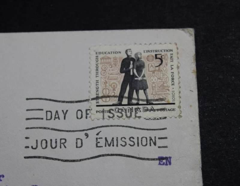 Canada Post Office First Day Of Issue Stamp Strength Through Education 5c Stamp 1962