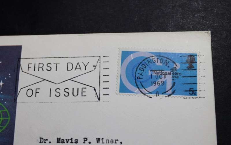 Envelope First Day Cover Post Office History and Activities 1969 England UK 5d Stamp