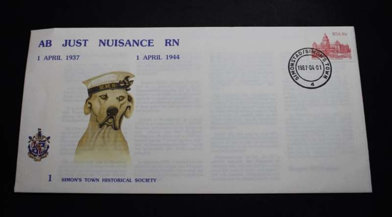 Envelope with Able Seaman RN Just Nuisance RSA 16c Stamp 1987