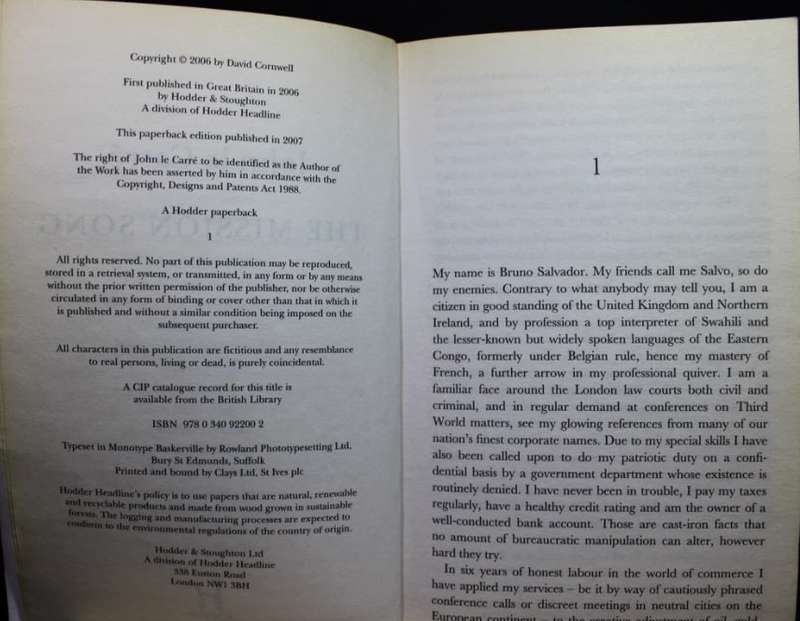 The Mission Song by John Le Carre, Softcover Book