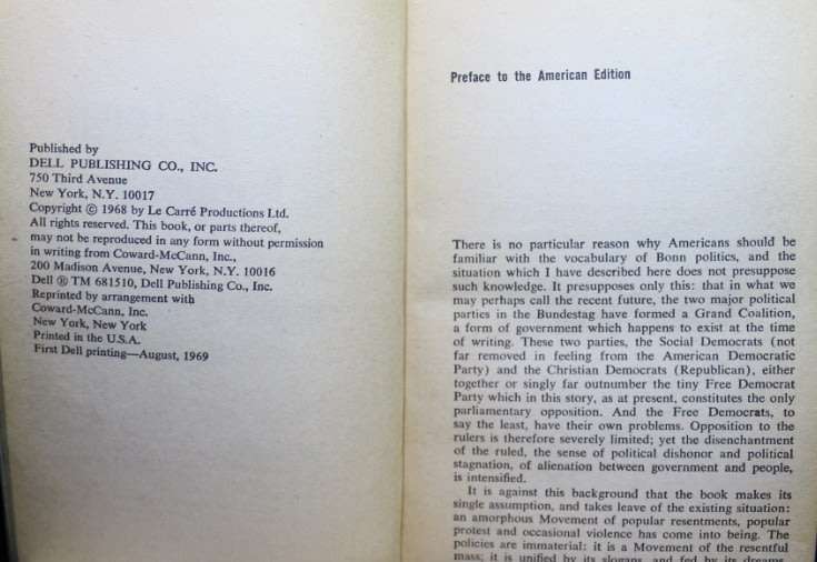 A Small Town In Germany by John Le Carre, Softcover Book
