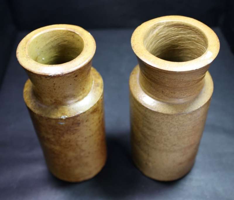 Vintage Small Stoneware Ink Bottles and Containers