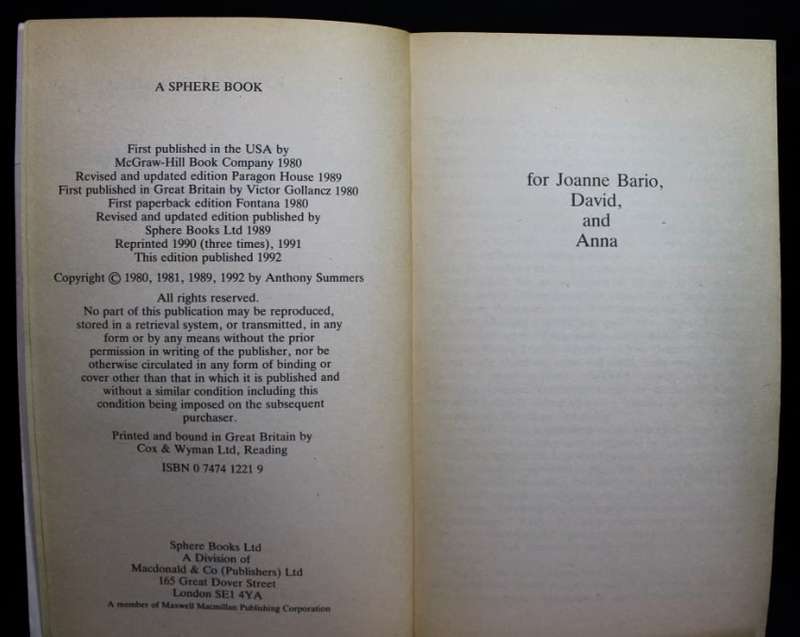 The Kennedy Conspiracy by Anthony Summers Softcover Book