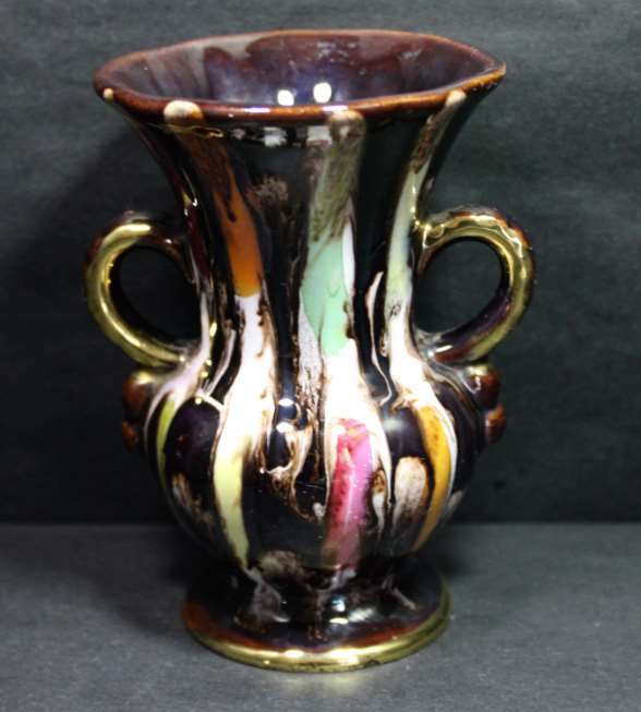 West Germany Multi Colour Vase with Handles