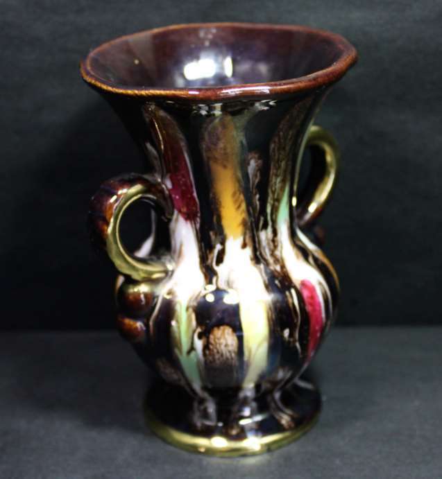 West Germany Multi Colour Vase with Handles