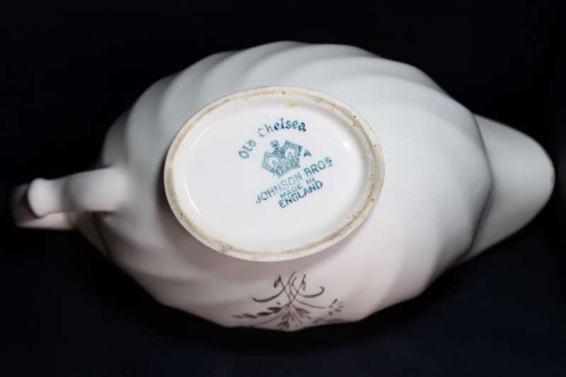 Vintage Johnson Bros Old Chelsea Gravy Boat and Saucer