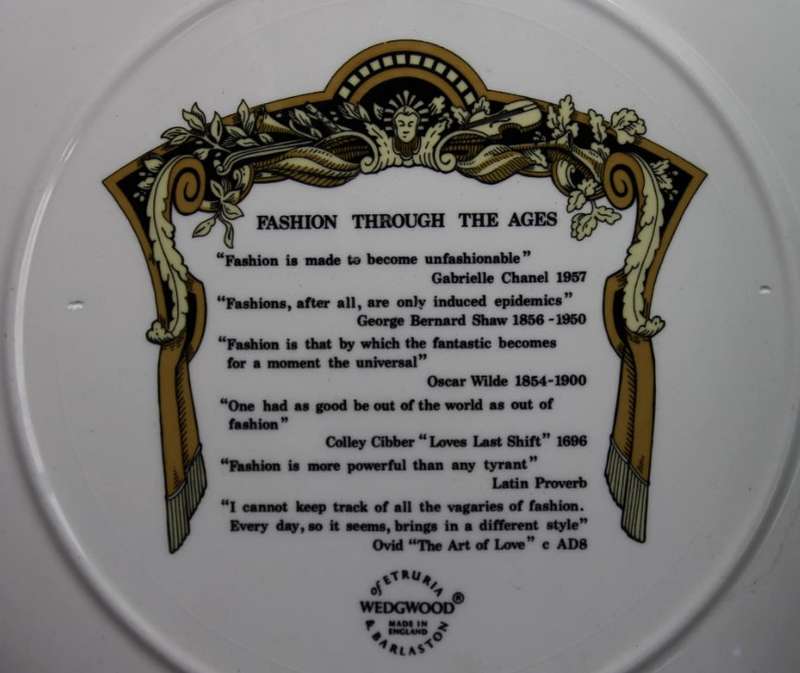 Fashion Through The Ages Plate by Wedgwood